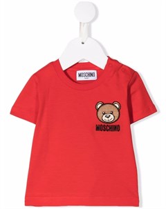 Футболка с вышитым логотипом Moschino kids