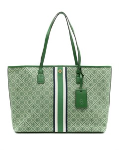 Вощеная сумка тоут из канваса с монограммой Tory burch