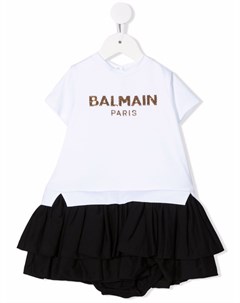 Платье футболка с логотипом Balmain kids