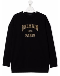 Толстовка с круглым вырезом и логотипом Balmain kids