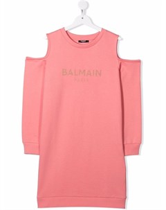 Платье с логотипом Balmain kids