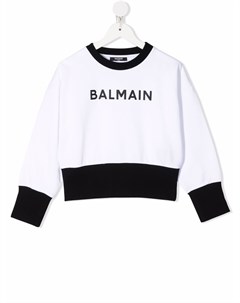 Укороченная толстовка с логотипом Balmain kids