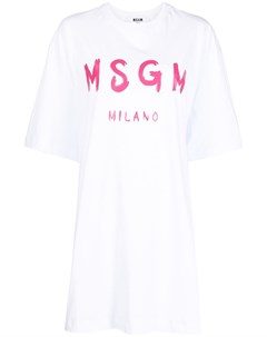 Платье футболка с логотипом Msgm