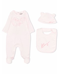 Комплект из боди шапки и нагрудника с принтом Kenzo kids