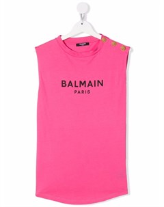 Топ без рукавов с логотипом Balmain kids