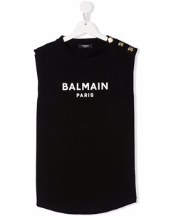 Топ без рукавов с логотипом Balmain kids