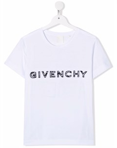 Футболка с вышитым логотипом Givenchy kids