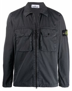 Куртка рубашка с нашивкой логотипом Stone island