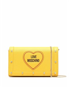 Клатч с заклепками и вышитым логотипом Love moschino