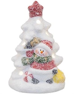 Новогоднее украшение Керамическая фигурка Елочка со снеговиком 505 027 Neon-night