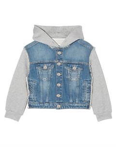 Джинсовая куртка с бахромой Mm6 maison margiela kids