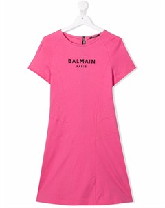 Платье футболка с логотипом Balmain kids