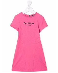 Платье футболка с логотипом Balmain kids