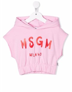 Худи с короткими рукавами и логотипом Msgm kids