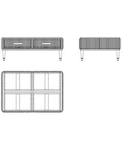 Журнальный стол rimini серебристый 120x45x80 см Fratelli barri