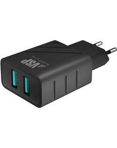 Сетевое зарядное устройство ЗУ 2 4А 2хUSB черный 37262 Borasco