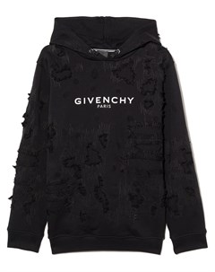 Худи с эффектом потертости и логотипом Givenchy kids