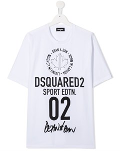 Футболка с круглым вырезом и логотипом Dsquared2 kids