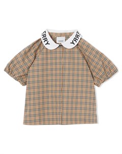 Клетчатая блузка с логотипом Burberry kids