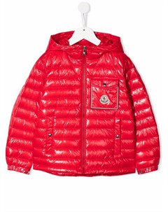 Пуховик с нашивкой логотипом Moncler enfant