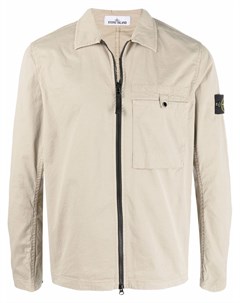 Куртка на молнии с нашивкой логотипом Stone island