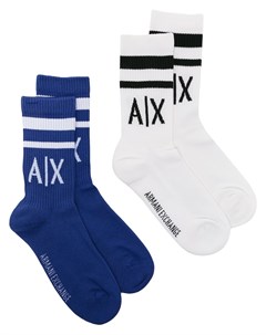 Комплект из двух пар носков с логотипом Armani exchange