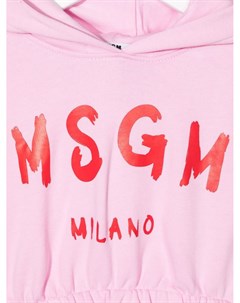 Худи с короткими рукавами и логотипом Msgm kids