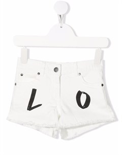 Джинсовые шорты с принтом Love Stella mccartney kids