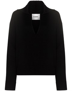 Джемпер свободного кроя с V образным вырезом Jil sander