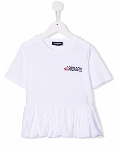 Футболка с баской и логотипом Dsquared2 kids