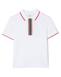 Рубашка поло с отделкой Icon Stripe Burberry kids