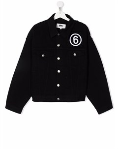 Джинсовая куртка с вышивкой Mm6 maison margiela kids