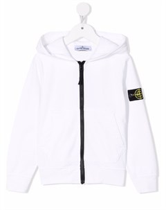 Худи на молнии с нашивкой логотипом Stone island junior