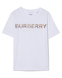 Футболка с вышитым логотипом Burberry kids