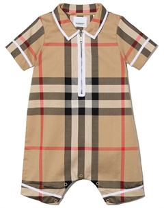 Клетчатая пижама на молнии Burberry kids