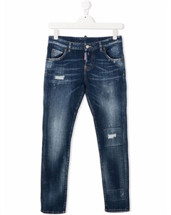 Джинсы скинни с эффектом потертости Dsquared2 kids