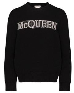 Джемпер вязки интарсия с логотипом Alexander mcqueen