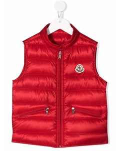 Стеганый жилет с нашивкой логотипом Moncler enfant