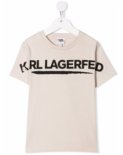 Футболка из органического хлопка с логотипом Karl lagerfeld kids