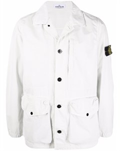 Куртка на пуговицах с нашивкой логотипом Stone island