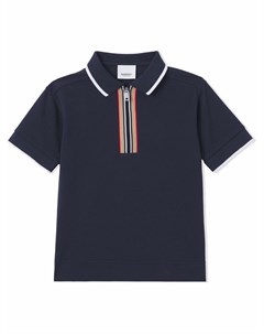 Рубашка поло на молнии с принтом Icon Stripe Burberry kids