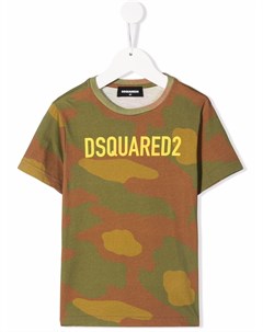 Футболка с камуфляжным принтом и логотипом Dsquared2 kids