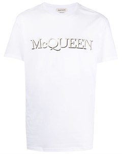 Футболка с вышитым логотипом Alexander mcqueen