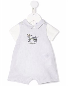 Комбинезон с короткими рукавами и вышивкой Emporio armani kids