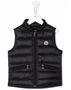 Дутый жилет с нашивкой логотипом Moncler enfant