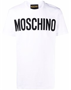 Футболка из органического хлопка с логотипом Moschino