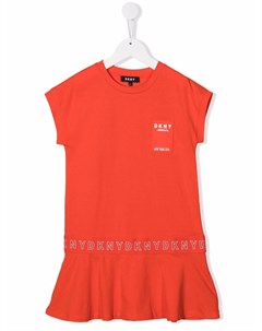 Платье с оборками и логотипом Dkny kids