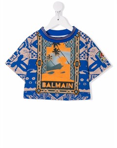 Футболка с графичным принтом Balmain kids