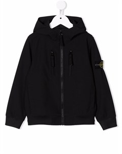 Куртка с капюшоном и нашивкой логотипом Stone island junior