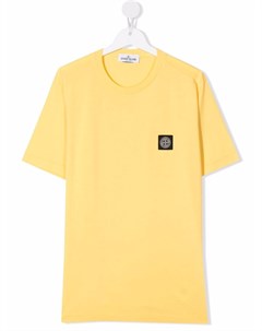 Футболка с нашивкой логотипом Stone island junior